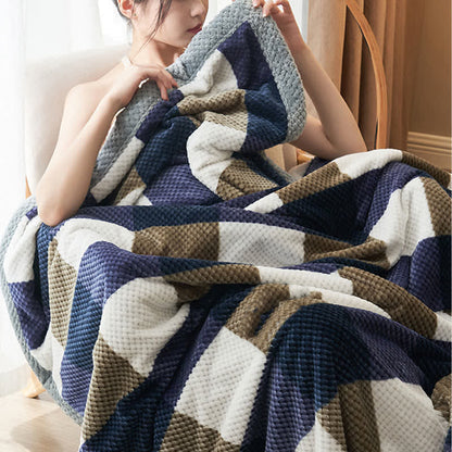 Coperta in pile di corallo caldo a quadri