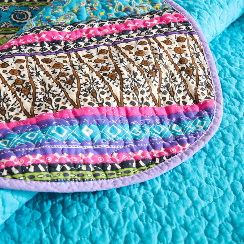 Trapunta in stile jacquard a righe con federa