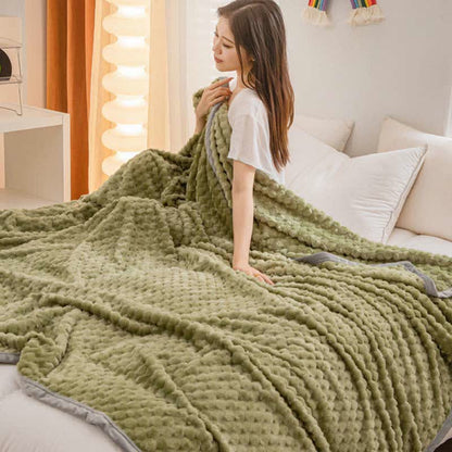 Coperta reversibile in velluto morbido tinta unita
