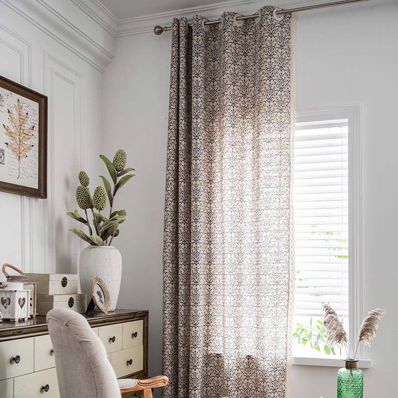 Tenda semi-oscurante con motivo Boho Blue di Ownkoti