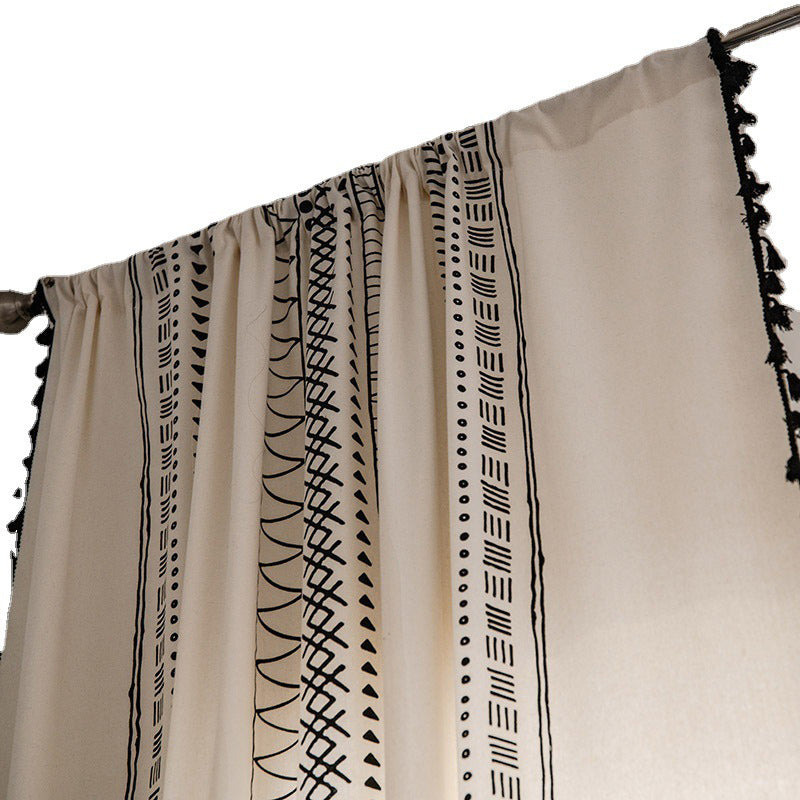 Tende semi-oscuranti in cotone geometrico bohémien Ownkoti