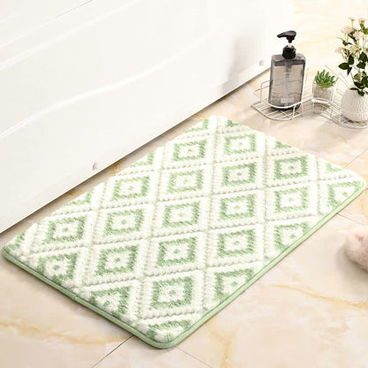 Tappetino da bagno antiscivolo morbido con motivo a reticolo diamantato