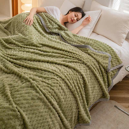 Coperta reversibile in velluto morbido tinta unita
