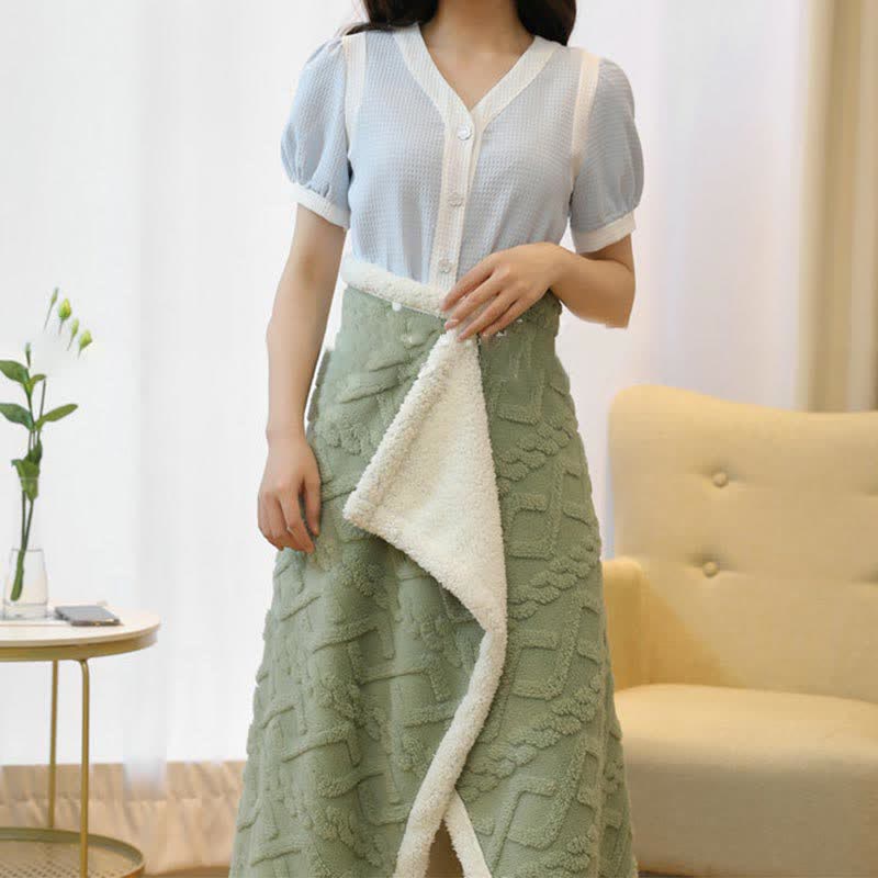 Coperta scialle in pile caldo con motivo a rombi