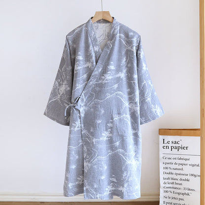 Pigiama con accappatoio comodo e dipinto a inchiostro jacquard