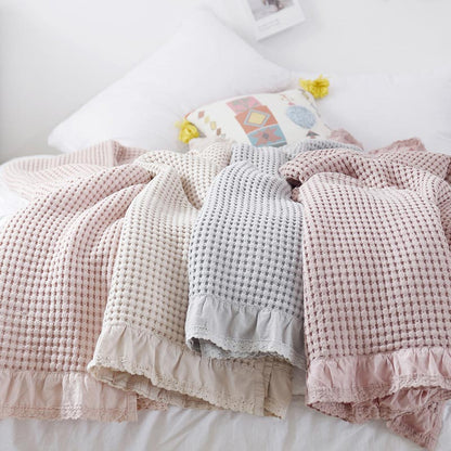 Coperta per divano Ownkoti Waffle Weave, comoda trapunta