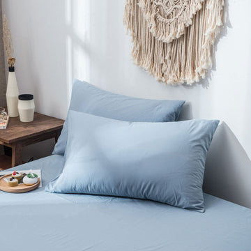 Federa in puro cotone morbido ed elegante Ownkoti (2 pezzi) - Blu - 48 cm x 74 cm - image 0