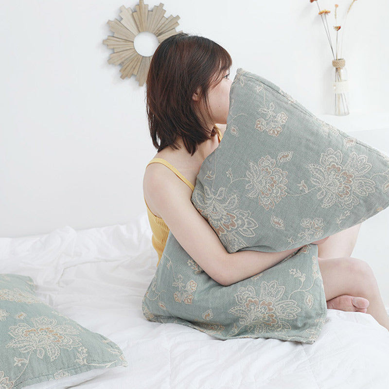 Cuscino in cotone con fiori Boho, a doppia faccia (2 pezzi)