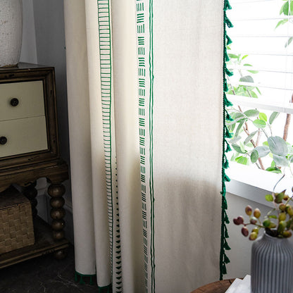 Tende semi-oscuranti in cotone geometrico bohémien Ownkoti