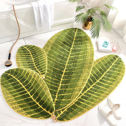 Tappeto morbido per porta Ownkoti Green Banana Leaf