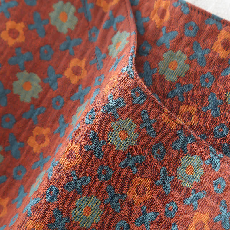 Camicia da notte in morbido cotone con scollo rotondo floreale