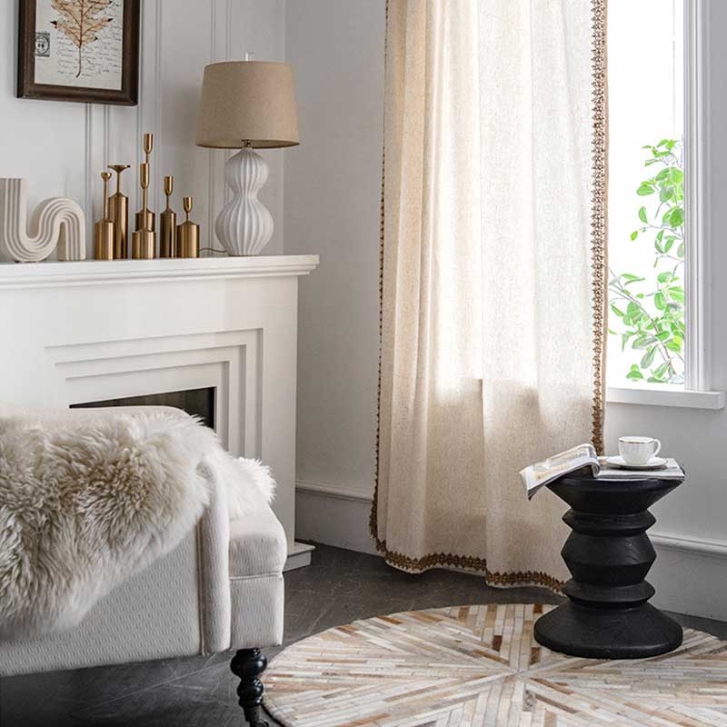 Tenda semi-oscurante beige bohémien