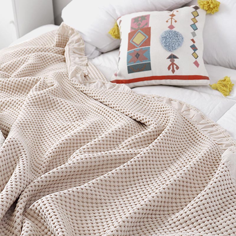 Coperta per divano Ownkoti Waffle Weave, comoda trapunta