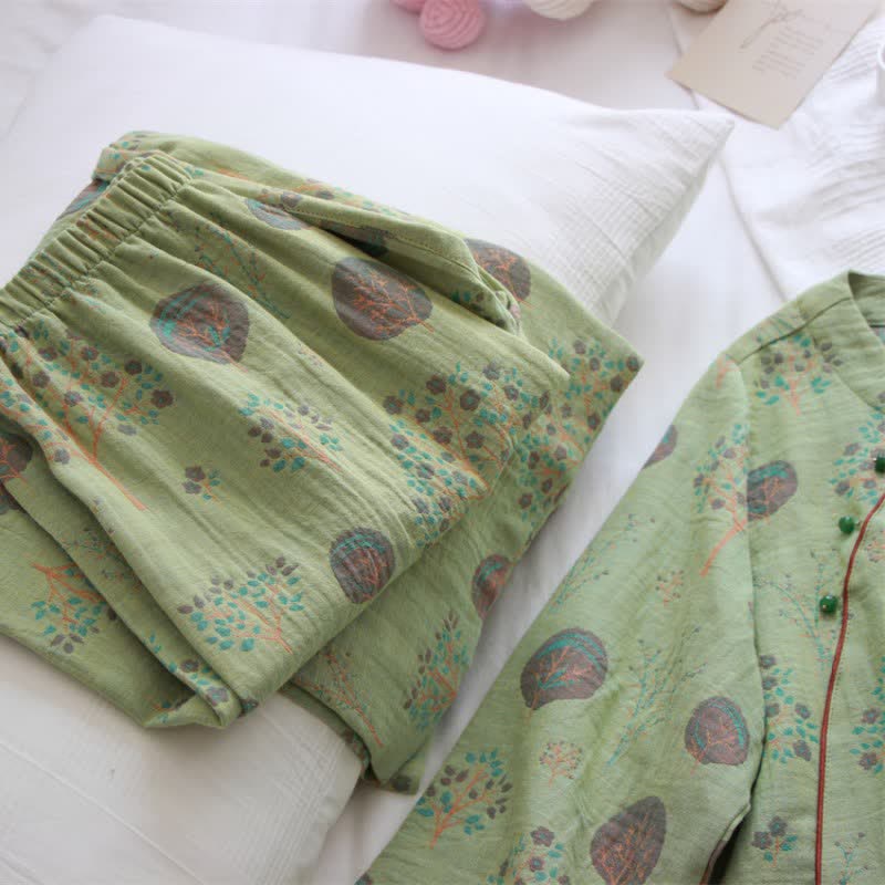 Completo da casa in cotone jacquard Leaf Tree - image 6