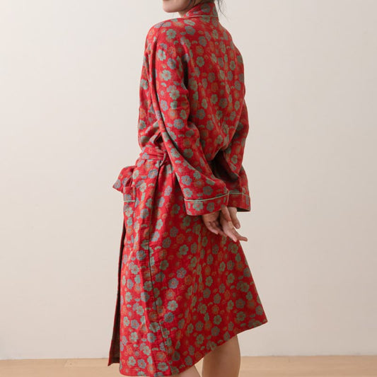 Accappatoio in cotone Plum Bossom con laccetto