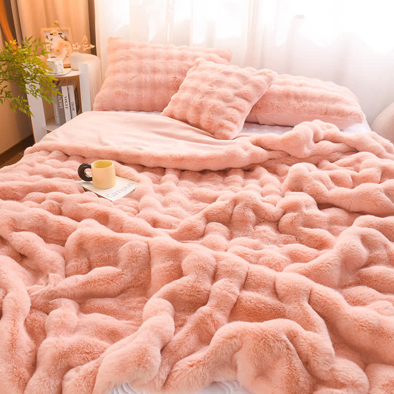 Coperta spessa in velluto di coniglio semplice