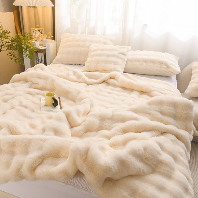 Coperta spessa in velluto di coniglio semplice