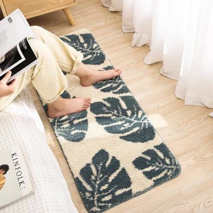 Tappeto da bagno antiscivolo con stampa di foglie Ownkoti