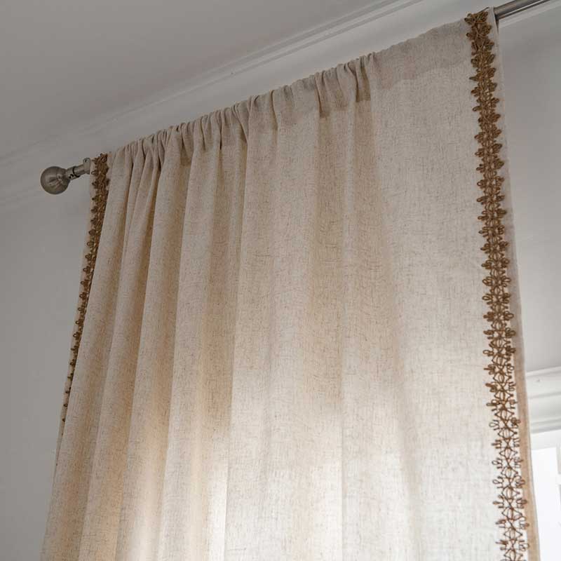 Tenda semi-oscurante beige bohémien