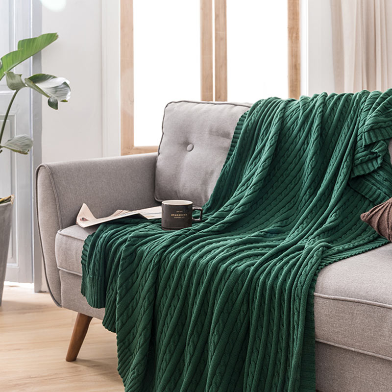 Coperta in maglia di cotone tinta unita Ownkoti per divano