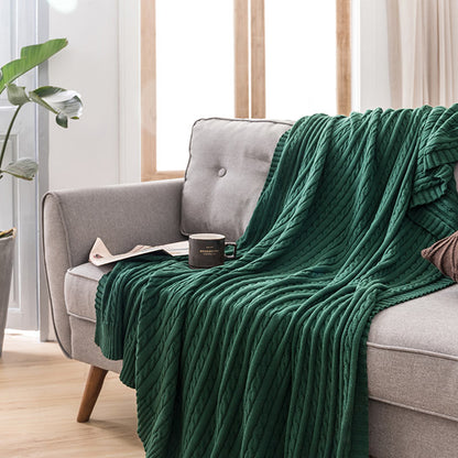 Coperta in maglia di cotone tinta unita Ownkoti per divano
