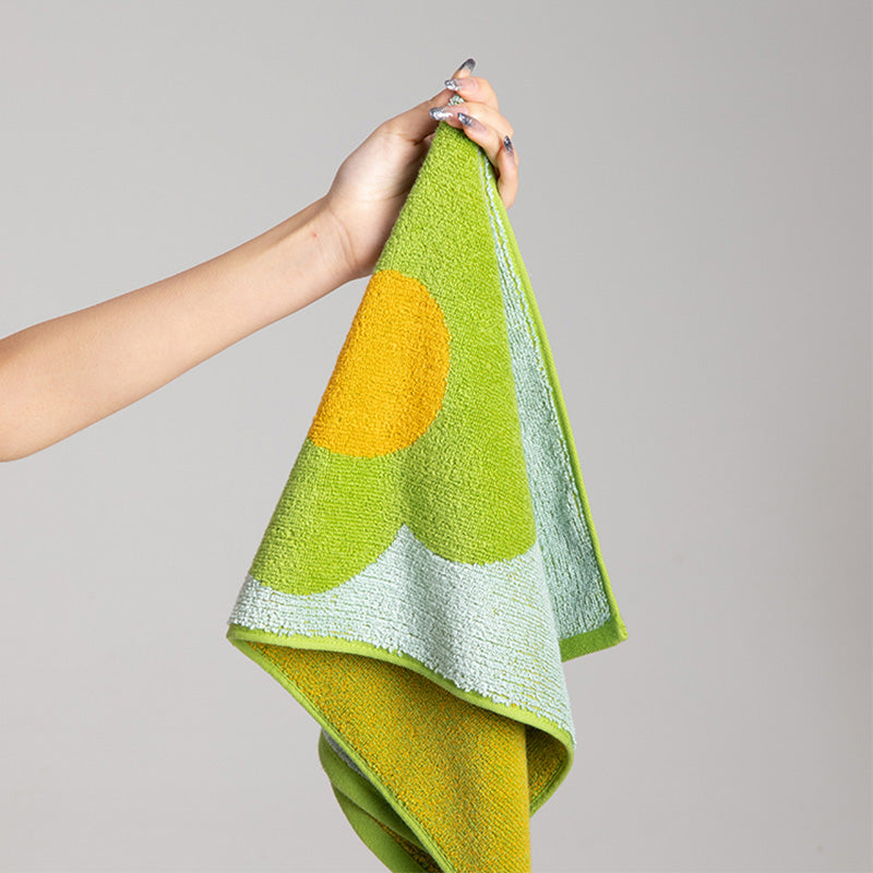 Asciugamano traspirante in cotone colorblock con motivo floreale