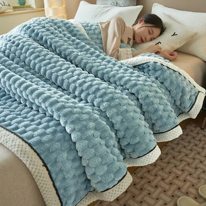 Coperta reversibile in pile di corallo spesso