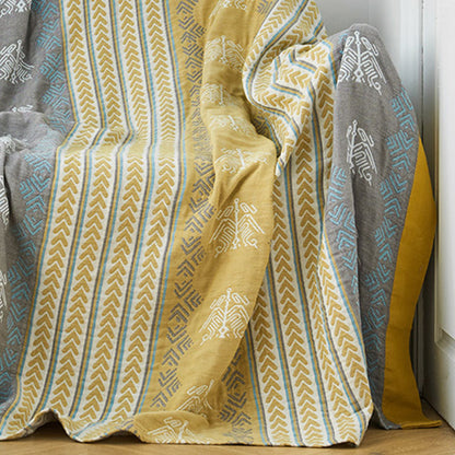 Coperta reversibile in cotone Ownkoti con stampa spiga di grano