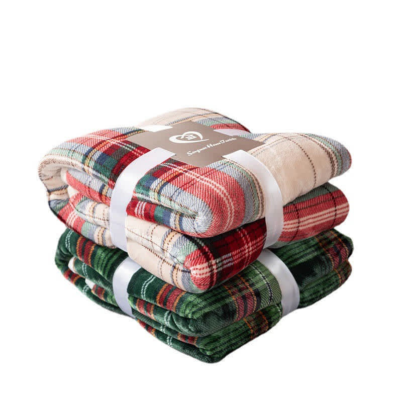 Coperta spessa a quadri natalizi classici Ownkoti