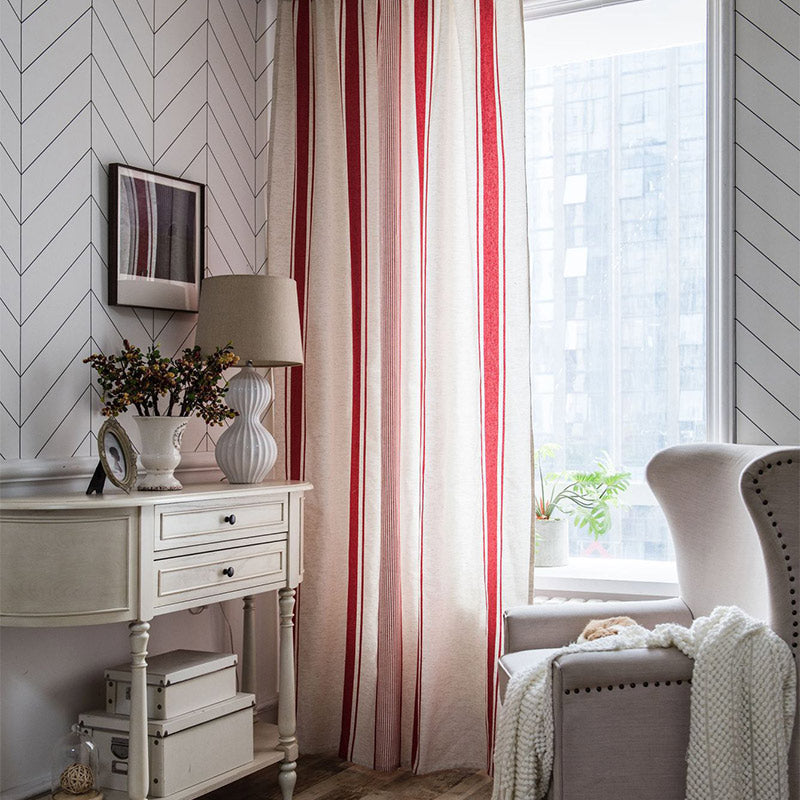 Tende a righe colorblock Ownkoti in cotone e lino