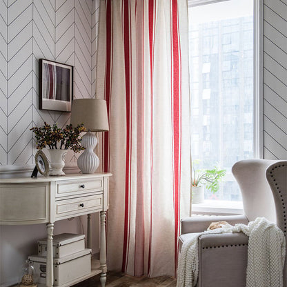 Tende a righe colorblock Ownkoti in cotone e lino