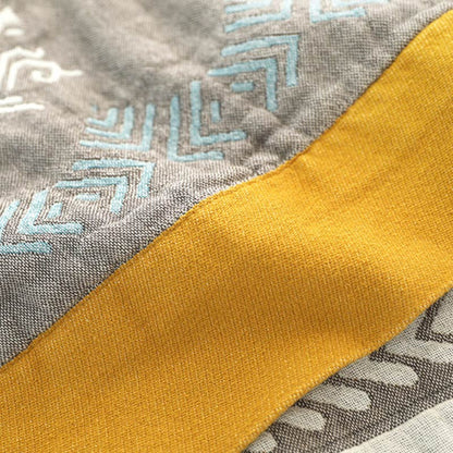 Coperta reversibile in cotone Ownkoti con stampa spiga di grano