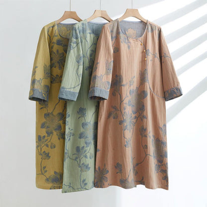 Camicia da notte corta in cotone jacquard Magnolia