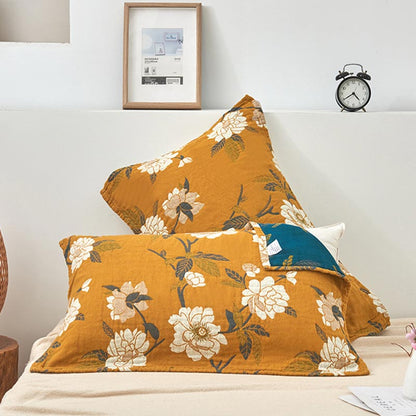 Cuscino in garza di cotone con fiori gialli (2 pezzi)