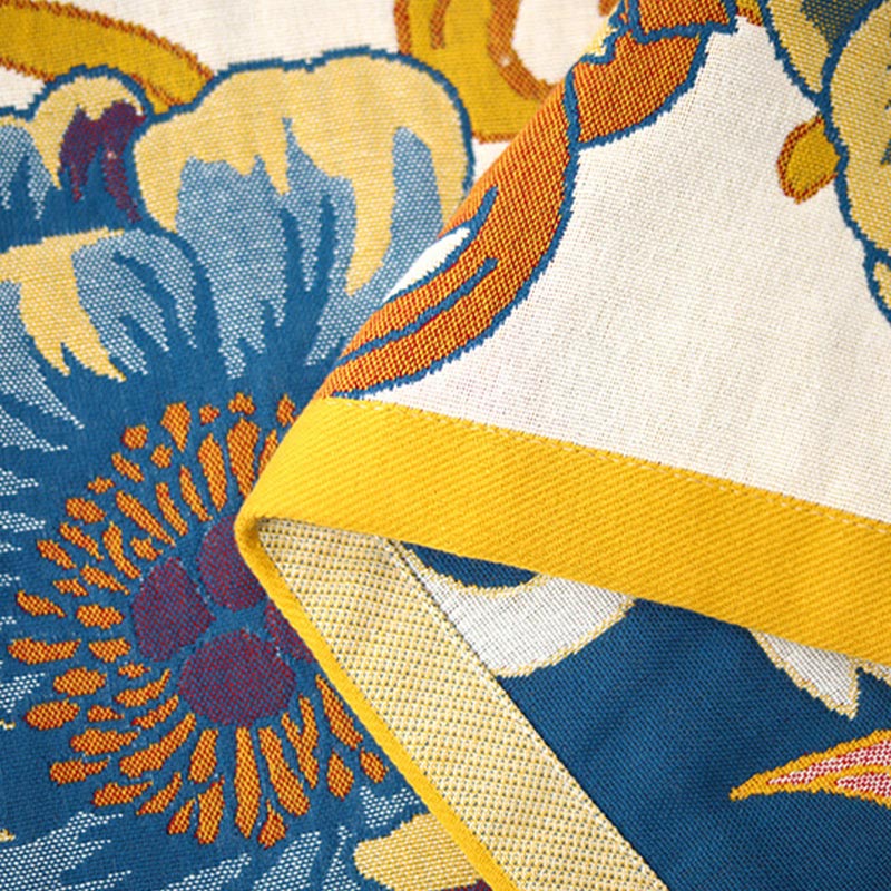 Asciugamano da bagno reversibile in cotone con fiori in fiore