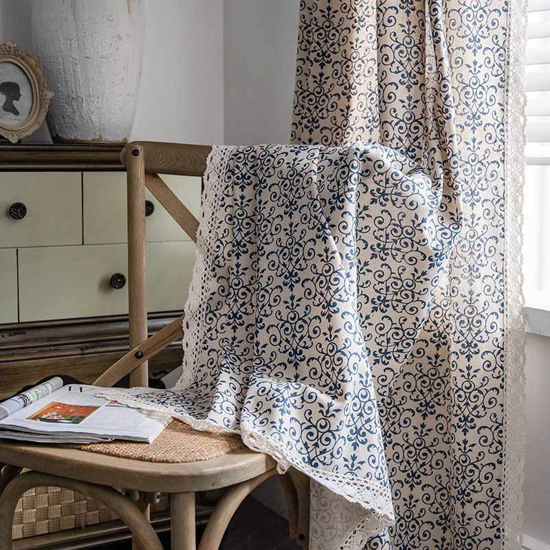 Tenda semi-oscurante con motivo Boho Blue di Ownkoti