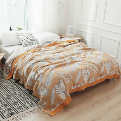 Coperta reversibile morbida in garza di cotone con motivo