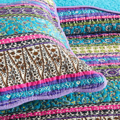 Trapunta in stile jacquard a righe con federa
